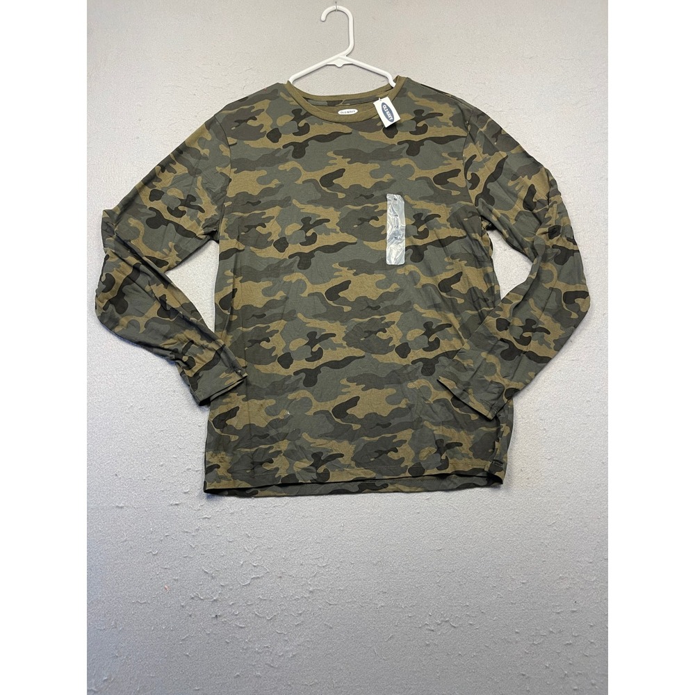 Old Navy Shirt Soft-Washed Cotton Camo Green Medium Mens